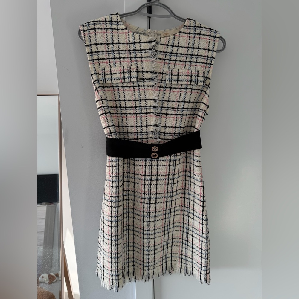 Maje Tweed Sleeveless Dress – Size 38